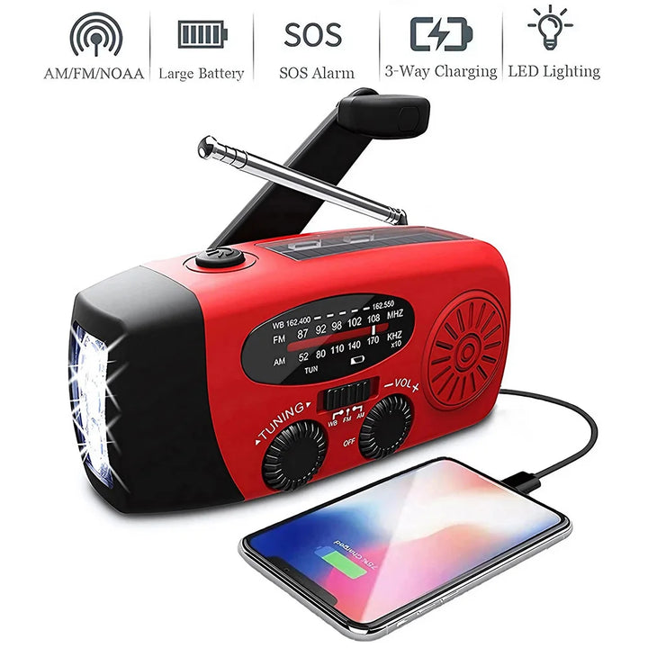SSolar Hand Crank Camping Light with AM/FM Radio