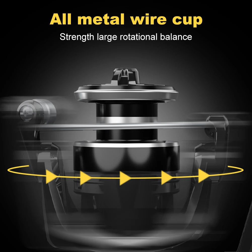 Full Metal Spinning Fishing Reel – 5.2:1 Gear Ratio, 12kg Max Drag, All-Purpose Reel