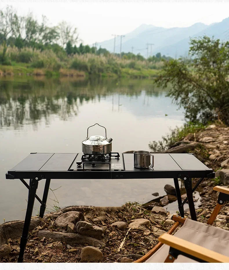 MOUNTAINHIKER Folding Camping IGT Table – Lightweight Wood Outdoor BBQ & Picnic Table