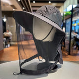 Unisex Summer Wide Brim Waterproof and Quick-drying Panama Caps Outdoor Visor Bucket Hats Mesh Breathable Sun Hat with Neck Flap