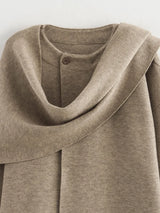 MUJER Women's Plush Padded Winter Coat – Asymmetric Scarf Parka