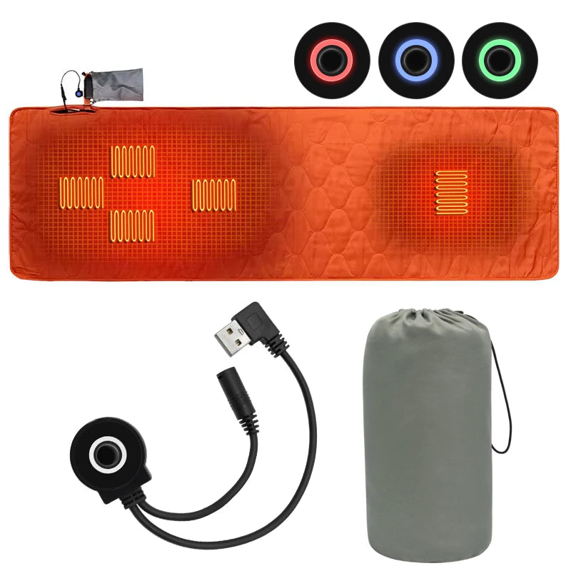 Outdoor USB Heated Sleeping Mat – Electric Camping Mattress Pad for Sleeping Bags
