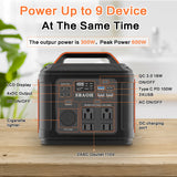 Portable Power Station 300W – Solar Generator with AC/DC & LED Light