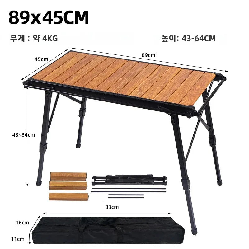 MOUNTAINHIKER Folding Camping IGT Table – Lightweight Wood Outdoor BBQ & Picnic Table
