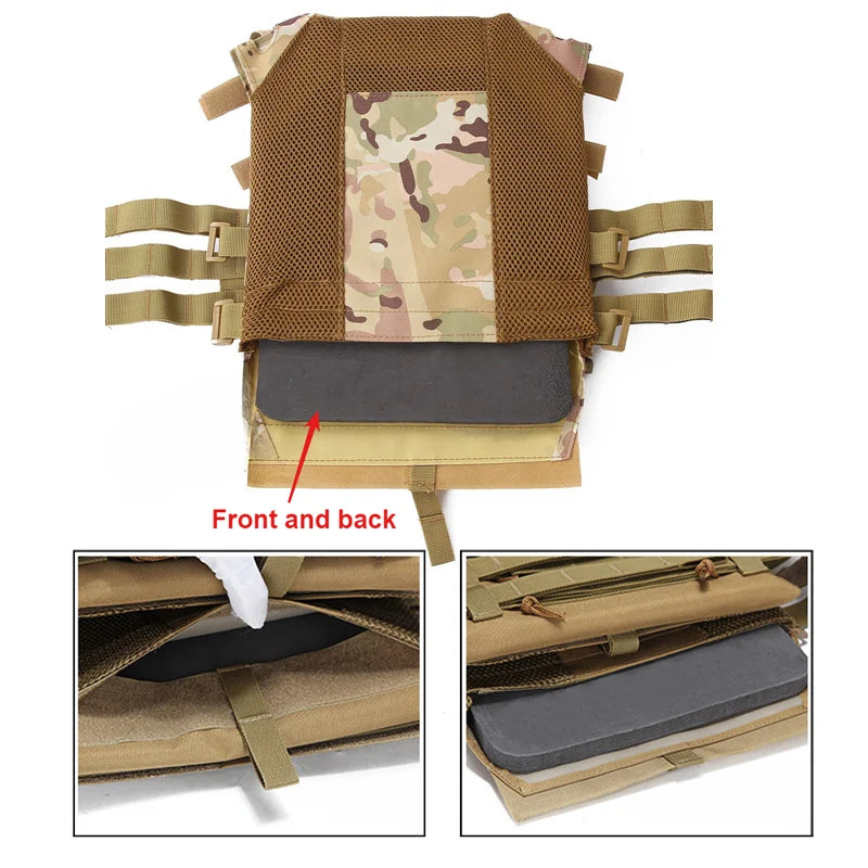 Nylon Tactical Vest – Body Armor Plate Carrier with MOLLE System for Airsoft