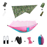 Portable Camping Hammock with Mosquito Net & Rain Shelter