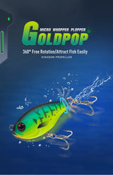 Kingdom GoldPop 35mm 5.4g Topwater Whopper Popper Fishing Lure Pike Fishing Floating Wobbler Artificial Hard Bait with Propeller