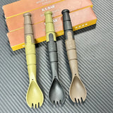 Foldable Camping Utensil Set – Stainless Steel Multi-Functional Knife Fork Spoon Combo, Portable Hiking & Outdoor Travel Cutlery