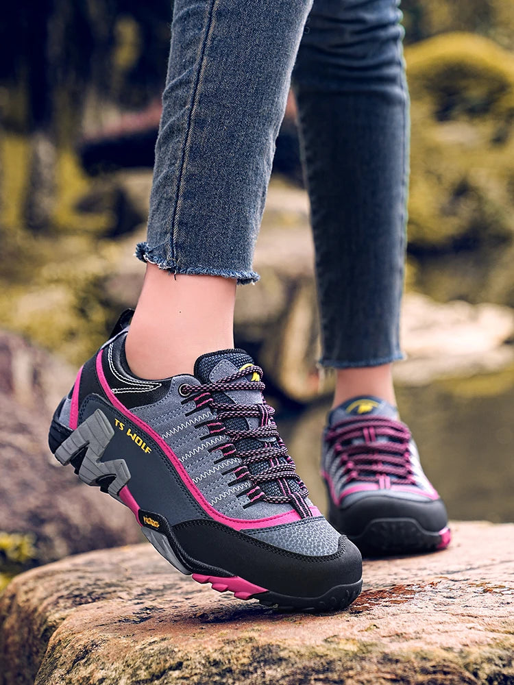 Outdoor Lover Trekking Shoes Men Waterproof Hiking Shoes Mountain Boots Genuine Leather Woodland Hunting Tactical Shoes