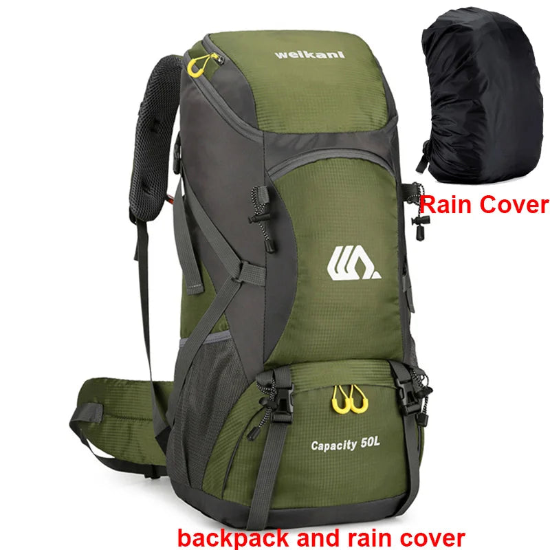 50L Travel Backpack – Waterproof Hiking Rucksack for Men, Large Camping, Climbing & Mountaineering Bag for Outdoor Sports & Travel