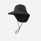 Unisex Summer Wide Brim Waterproof and Quick-drying Panama Caps Outdoor Visor Bucket Hats Mesh Breathable Sun Hat with Neck Flap