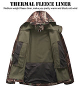 Men’s Camouflage Soft Shell Tactical Jacket – Waterproof Fleece Hunting Coat