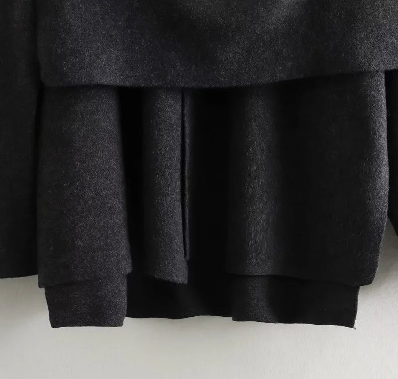 MUJER Women's Plush Padded Winter Coat – Asymmetric Scarf Parka