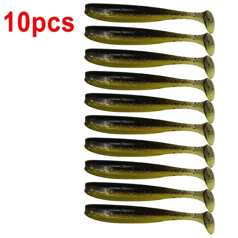 10pcs T-Tail Worm Soft Lures