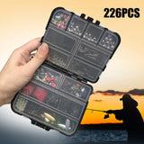 170–410PCS Professional Fishing Kit with Tackle Box – Hooks, Sinkers & Swivels for Bass, Trout & Saltwater Fishing, Rust-Proof Accessories