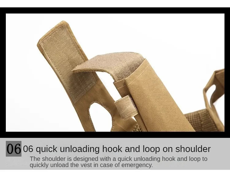 Nylon Tactical Vest – Body Armor Plate Carrier with MOLLE System for Airsoft