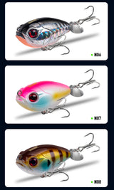 Kingdom GoldPop 35mm 5.4g Topwater Whopper Popper Fishing Lure Pike Fishing Floating Wobbler Artificial Hard Bait with Propeller