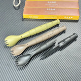 Foldable Camping Utensil Set – Stainless Steel Multi-Functional Knife Fork Spoon Combo, Portable Hiking & Outdoor Travel Cutlery