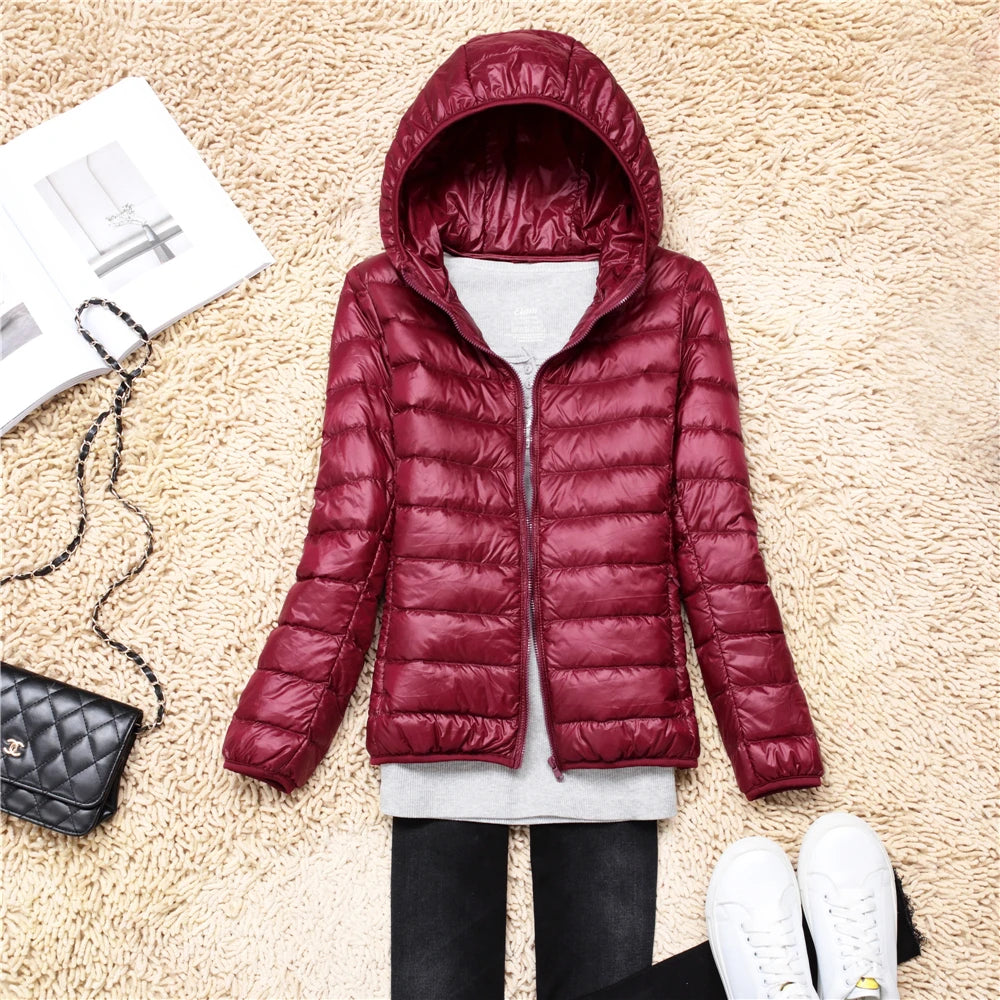 Women’s Ultra-Light Packable Puffer Jacket with Hood – Regular and Plus Size up to 3X
