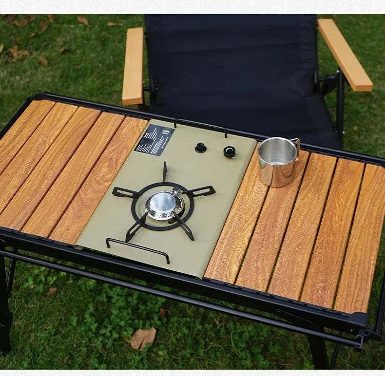 MOUNTAINHIKER Folding Camping IGT Table – Lightweight Wood Outdoor BBQ & Picnic Table