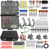 170–410PCS Professional Fishing Kit with Tackle Box – Hooks, Sinkers & Swivels for Bass, Trout & Saltwater Fishing, Rust-Proof Accessories