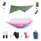 Portable Camping Hammock with Mosquito Net & Rain Shelter