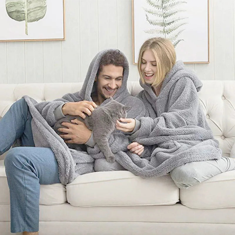 Women’s Winter Fleece Hoodie – Thick Warm Long Pullover with Pockets