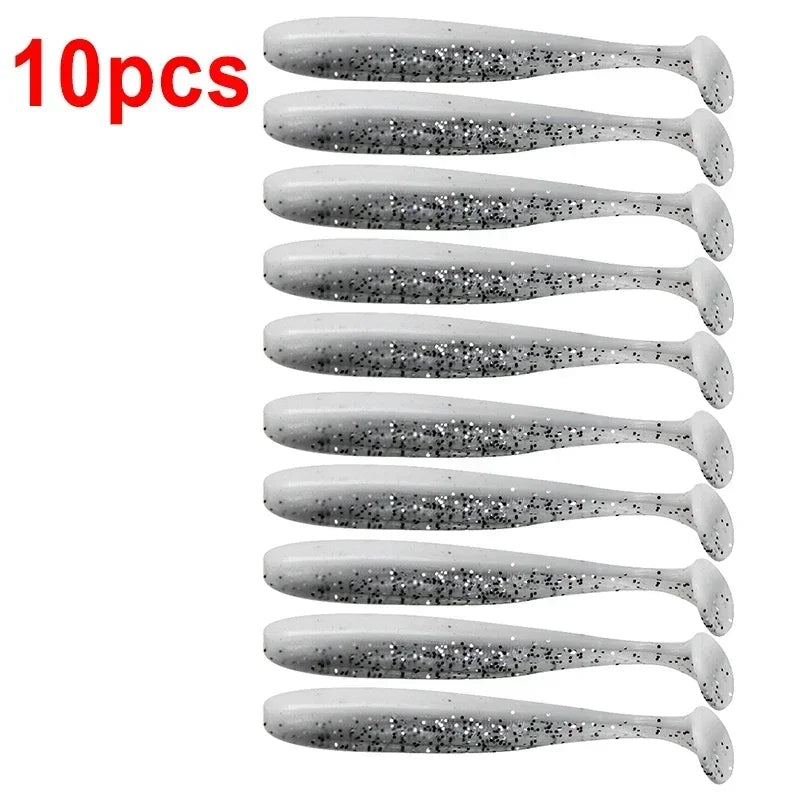 10pcs T-Tail Worm Soft Lures