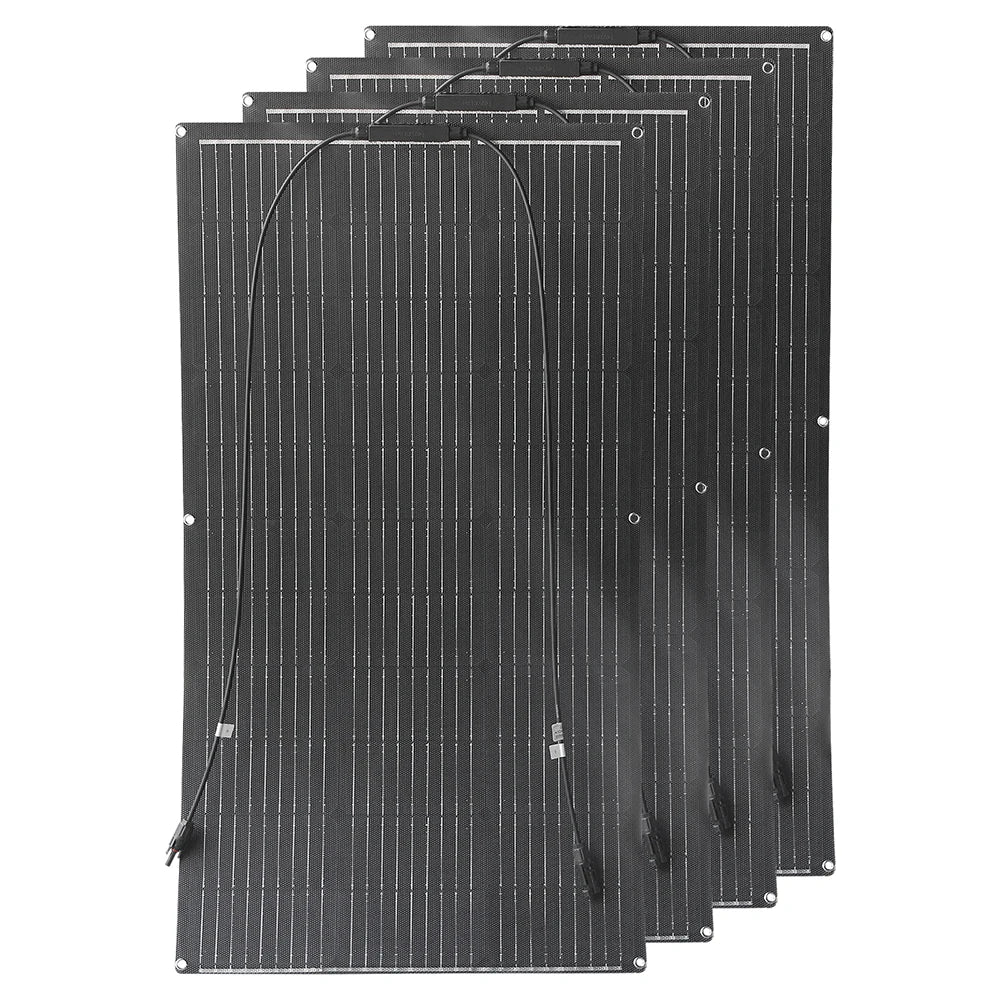 High Efficiency ETFE Flexible Solar Panel Monocrystalline 100W 200W 300W 400W Kit for 12V Battery Charger Off-Grid Power Camping