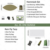 Portable Camping Hammock with Mosquito Net & Rain Shelter