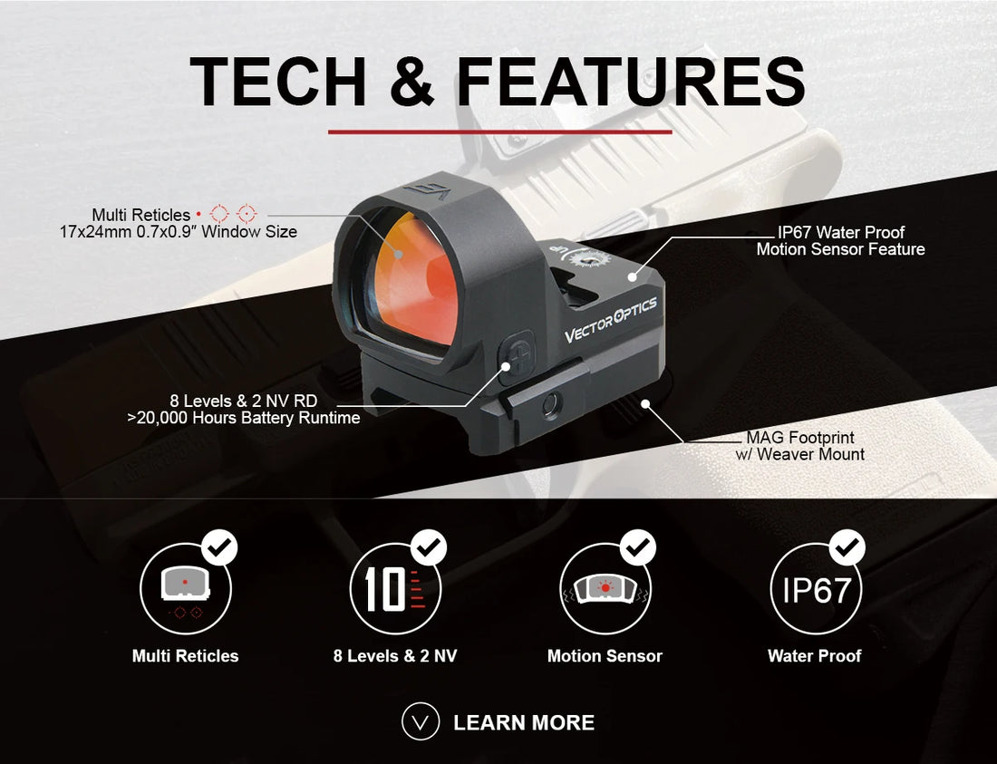 Vector Optics Frenzy-X 1x22x26 MOS Red Dot Scope Hunting Collimator Sight