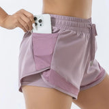 Women’s Double-Layer Quick-Dry Athletic Shorts