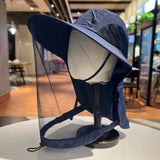 Unisex Summer Wide Brim Waterproof and Quick-drying Panama Caps Outdoor Visor Bucket Hats Mesh Breathable Sun Hat with Neck Flap