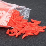 50pcs Silicone Maggot Grub Soft Fishing Lures