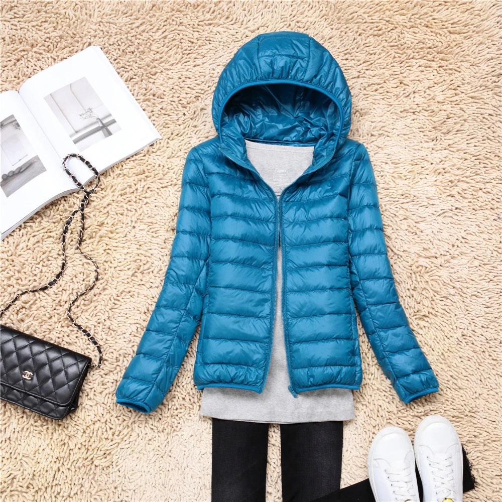 Women’s Ultra-Light Packable Puffer Jacket with Hood – Regular and Plus Size up to 3X