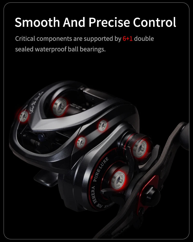 PURELURE ZANA Baitcasting Reel – 139g Aluminum Alloy Frame, 5.8g Spool, 7.6 Gear Ratio, 4KG Drag for Freshwater & Saltwater Fishing