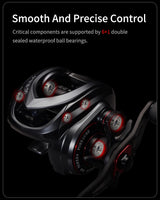 PURELURE ZANA Baitcasting Reel – 139g Aluminum Alloy Frame, 5.8g Spool, 7.6 Gear Ratio, 4KG Drag for Freshwater & Saltwater Fishing