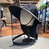 Unisex Summer Wide Brim Waterproof and Quick-drying Panama Caps Outdoor Visor Bucket Hats Mesh Breathable Sun Hat with Neck Flap