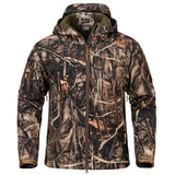 Men’s Camouflage Soft Shell Tactical Jacket – Waterproof Fleece Hunting Coat