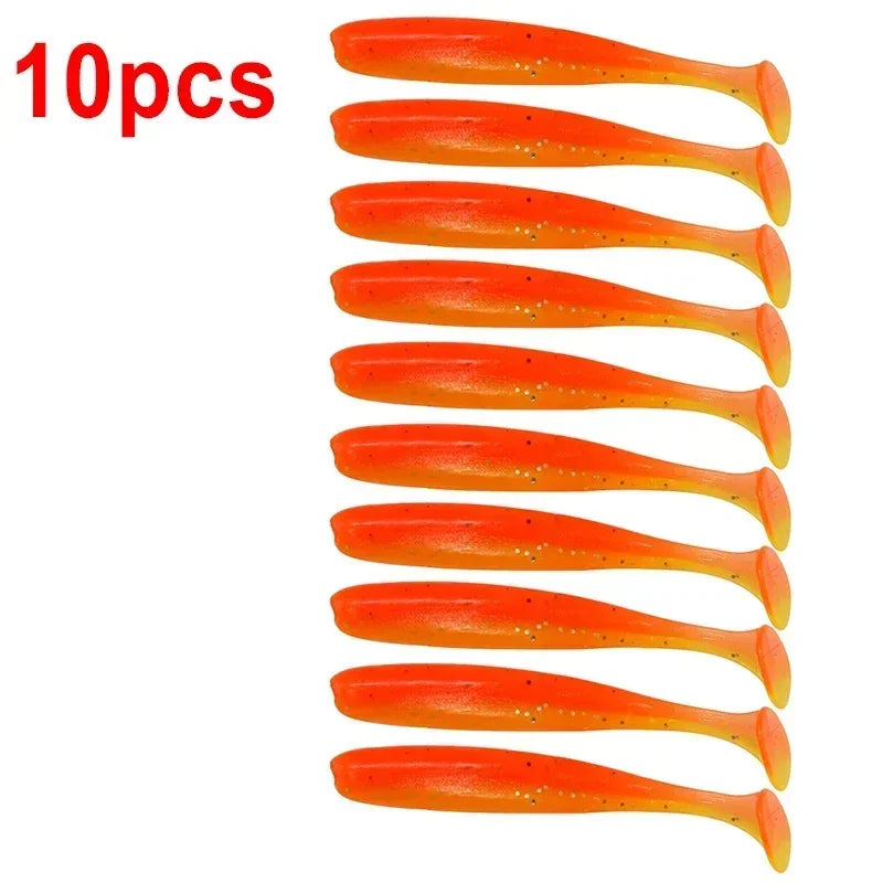 10pcs T-Tail Worm Soft Lures