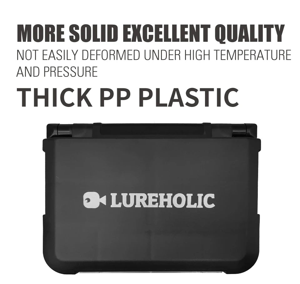 LUREHOLIC Fishing Tackle Box – Waterproof Organizer for Lures, Hooks, Jig Heads, Swivels, Snaps & Fishing Accessories Storage