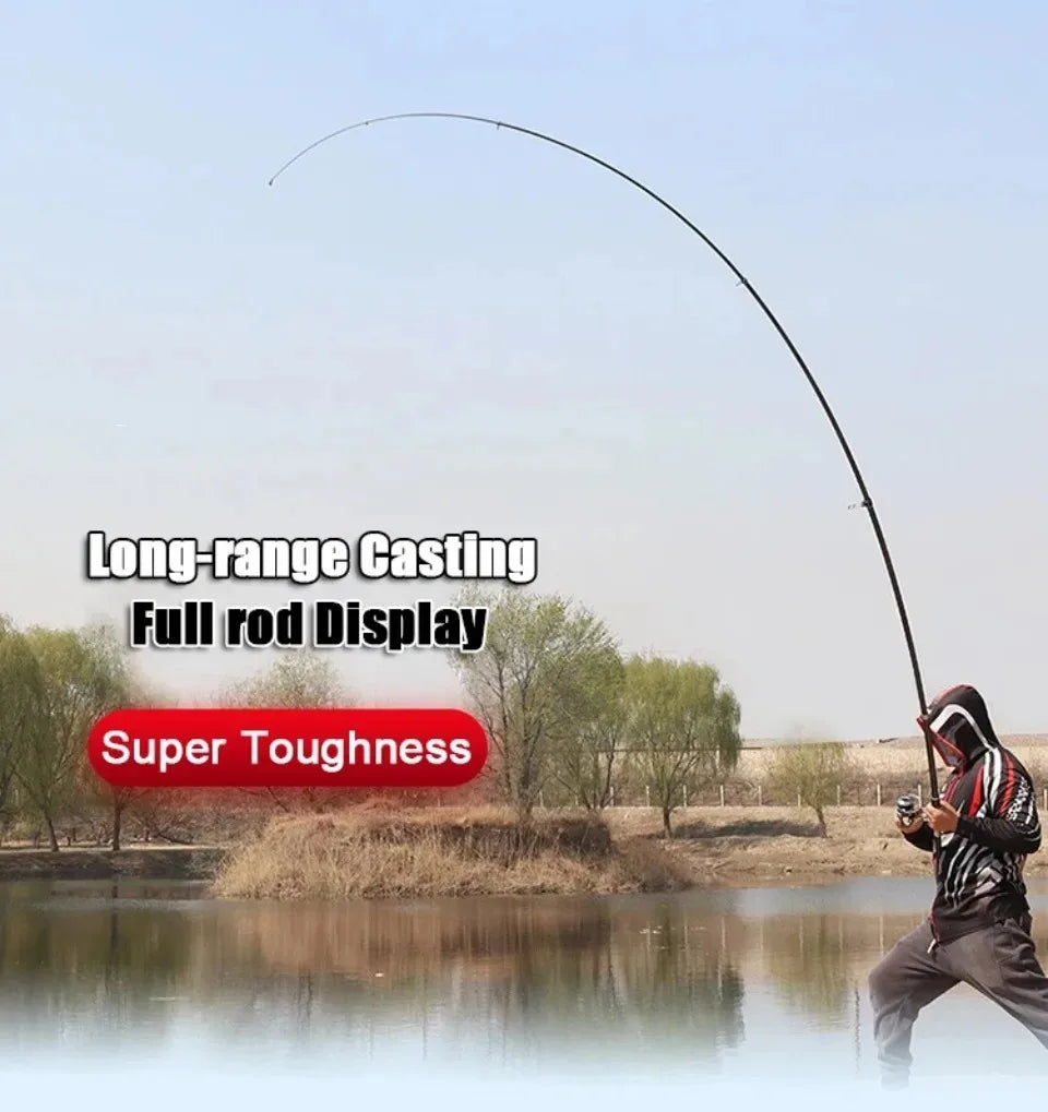 Telescopic Fishing Rod – 3.9m/4.2m/5.0m Carbon Surfcasting Rod, Travel Spinning & Baitcasting Rod with 20–250g Power Casting