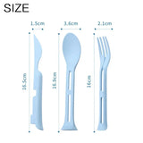 3PCS Portable Wheat Straw Tableware Set