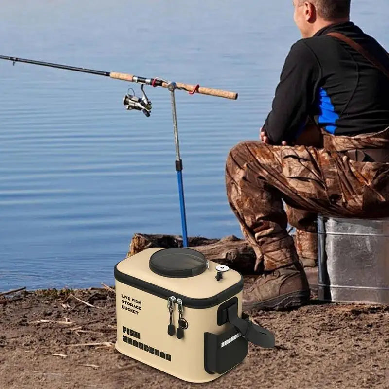 Foldable EVA Live Fish Bucket – Multifunctional Outdoor Fishing and Bait Bag