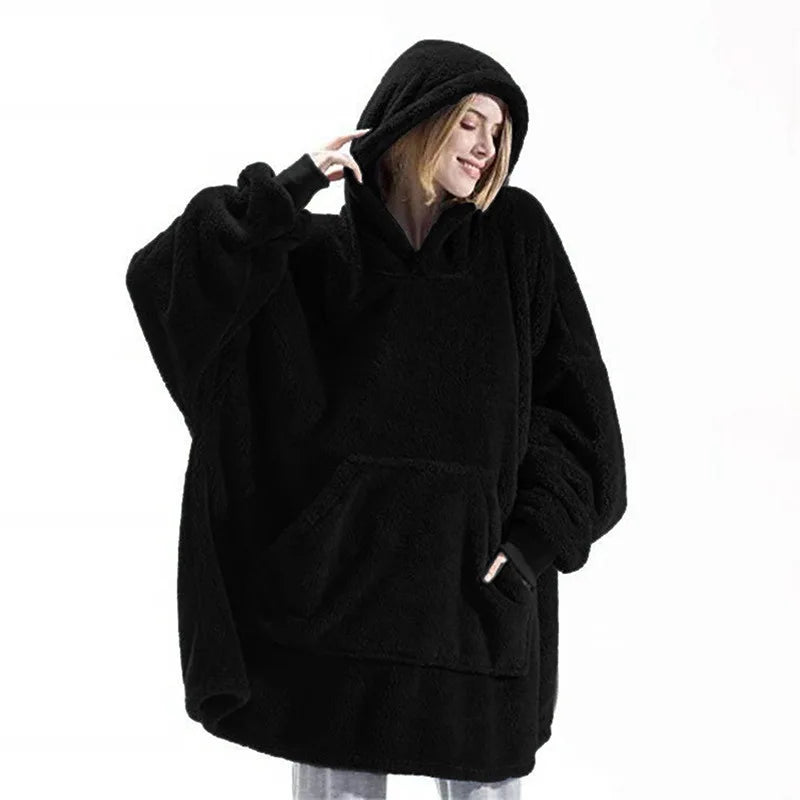 Women’s Winter Fleece Hoodie – Thick Warm Long Pullover with Pockets