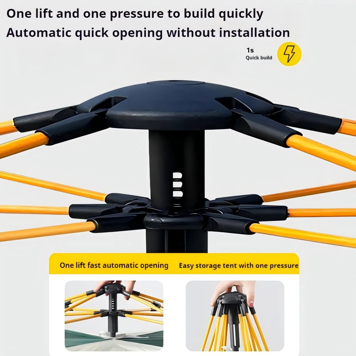 Outdoor Camping Tent – Sunshade Shelter with 2 Doors & 2 Windows for Travel & Self-Driving Trips