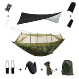 Portable Camping Hammock with Mosquito Net & Rain Shelter