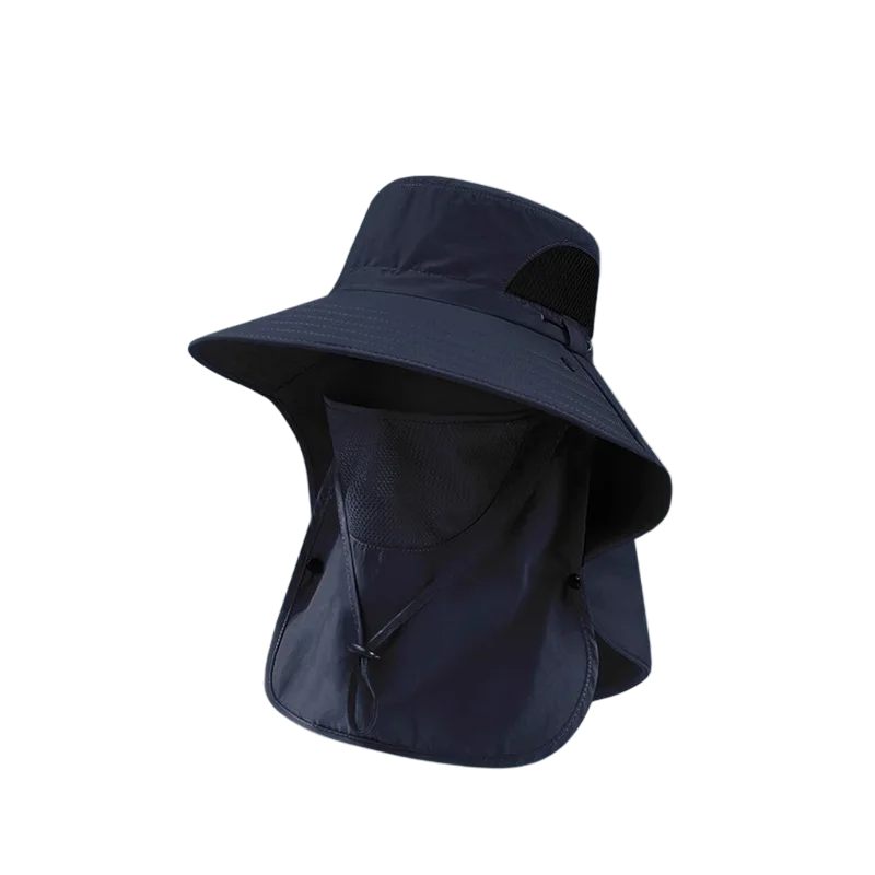 Unisex Summer Wide Brim Waterproof and Quick-drying Panama Caps Outdoor Visor Bucket Hats Mesh Breathable Sun Hat with Neck Flap