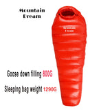 Winter Goose Down Mummy Sleeping Bag – Adult 3-Season Warmth