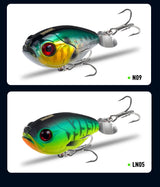 Kingdom GoldPop 35mm 5.4g Topwater Whopper Popper Fishing Lure Pike Fishing Floating Wobbler Artificial Hard Bait with Propeller